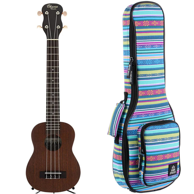Ohana SK-30L Mahogany Soprano Ukulele - Tenor Neck
